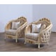 Luxury Sand & Gold Wood Trim VALENTINE Chair EUROPEAN FURNITURE Classic