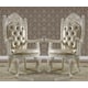 Antiqued White & Gold Brush Highlights  Arm Chair Set 2Pcs Traditional Homey Design HD-1806