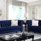 Blue Velvet Button Tufting Sofa Set 2Pcs Transitional Cosmos Furniture Maya