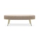 Belgian Cut Velvet & Metal Legs in a Whisper of Gold Bench WAIT YOUR TURN by Caracole 