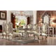 Antique White Silver Rectangular Dining Room Set 9Pcs Traditional Homey Design HD-8017