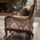 Homey Design HD-1632 Victorian Upholstery Desert Sand Sectional Living Room Sofa and two Chairs Carved Wood Set 3Pcs