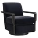 Night Blue Velvet Cerused Oak Swivel Chair REWIND CHAIR by Caracole 