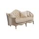 Luxury Champagne Chenille Sofa Set 3 Pcs Wood Trim BELLA Benetti's Classic