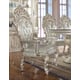 Baroque Belle Silver Arm Chair Set 2Pcs Tufted Leather Homey Design HD-8088 