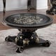 Ebony Black with Antique Gold Coffee Table Set 3Pcs Traditional Homey Design HD-328B