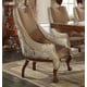 Brown Cherry & Pearl Beige Chenille Dining Room Set 7Pcs Traditional Homey Design HD-124 