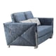 Blue Fabric Loveseat w/ Steel Legs Modern Cosmos Furniture Kingston Blue
