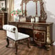 Burl & Metallic Antique Gold King Bedroom Set 6Pcs w/ Chest Traditional Homey Design HD-1803