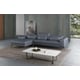 Smokey Gray Italian Leather CAVOUR Sectional Sofa LEFT EUROPEAN FURNITURE Modern