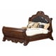 Cherry Finish Wood Queen Sleigh Bedroom Set 3Pcs Traditional Cosmos Furniture Cleopatra