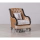 Luxury Black & Silver Wood Trim ROSABELLA Sofa Set 4 Pcs EUROPEAN FURNITURE Classic