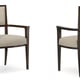 Neutral Menswear Tweed Upholstered MODERNE ARM CHAIR Set 2Pcs by Caracole 
