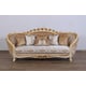 Luxury Sand & Gold Wood Trim VALENTINE Sofa EUROPEAN FURNITURE Traditional