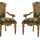 Luxury Antique Bronze & Black VALENTINA Arm Chair Set 2Pcs EUROPEAN FURNITURE 