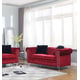 Red Fabric Loveseat w/ Acrylic legs Transitional Cosmos Furniture Sahara Red