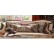 Mahogany & Beige Sofa Carved Wood Traditional Homey Design HD-1631
