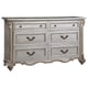 Silver Finish Wood Queen Panel Bedroom Set 5Pcs Transitional Cosmos Furniture Melrose