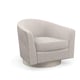 Modern Grey Fabric Curved Swivel Accent Chair Fanciful Chair by Caracole 