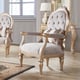 Light Gray Fabric & Gold Finish Armchair Traditional Homey Design HD-2670