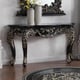 Ebony Black with Antique Gold Console Table & Mirror Traditional Homey Design HD-328B