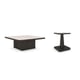 Crème Travertine Inset Into A Charred Bark Coffee Table Set 2Pcs SOLID AS A ROCK by Caracole 
