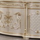Traditional Gold & Pink Beige Solid Wood Buffet & Mirror Homey Design HD-9086