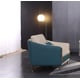 Italian Leather Off White & Blue Arm Chair ICARO EUROPEAN FURNITURE Modern