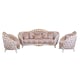Luxury Beige & Gold Wood Trim VALENTINE Sofa EUROPEAN FURNITURE Traditional