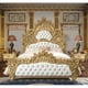 Baroque Rich Gold Nightstand Set 2Pcs Carved Wood Homey Design HD-8086 