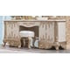 Cream Finish & Gold Solid Wood Vanity Dresser Set 3Pcs Homey Design HD-9102
