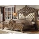 Antique Gold & Brown King Bedroom Set 5Pcs Traditional Homey Design HD-8018