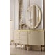 Glossy Ivory Oval Dresser w/Led Lights Homey Design HD-9935