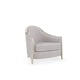 French Curve Design Slate-colored Chenille Accent Chair SIMPLY STUNNING by Caracole 