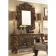 Antique Gold & Perfect Brown Console Table & Mirror Traditional Homey Design HD-8011 