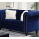 Blue Velvet Button Tufting Sofa Transitional Cosmos Furniture Maya