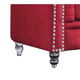Red Fabric Sofa & Loveseat Set 2Pcs w/ Acrylic legs Transitional Cosmos Furniture Sahara Red
