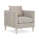 Light Gray Exquisite Fabric Soft Silver Paint FRET KNOT CHAIR by Caracole 
