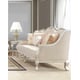 Silver Carved Wood Pearl Loveseat Traditional Homey Design HD-2057 