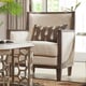 Beige Fabric & Brown Finish Sofa Set 5Pcs w/ Coffee Table Traditional Homey Design HD-687 