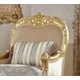 Metallic Bright Gold Armchair Carved Wood Traditional Homey Design HD-2666