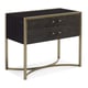 Black Stained Ash & Bronze Gold Metal REMIX LARGE NIGHTSTAND Set 2Pcs by Caracole 