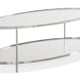 Glass Top & Polished Metal Frame OVAL COCKTAIL TABLE by Caracole 