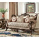 Perfect Brown & Silk Beige Fabric Sofa Set 2Pcs Traditional Homey Design HD-6935