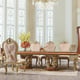 Traditional Gold & Walnut Solid Wood Dining Table Homey Design HD-9090