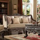 Cherry Finish Pearl Chenille Sofa Set 2Pcs Traditional Homey Design HD-914