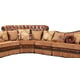 Cherry Finish Wood Sectional Sofa Traditional Cosmos Furniture Linda