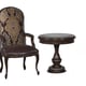 Luxury Chenille Arm Chairs w/End Table Set 3Pcs Benetti's Bergamo-Cosenza 