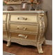 Antique Gold & Leather King Bedroom Set 5Pcs Traditional Homey Design HD-1801 