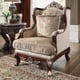 Custom Burl & Antique Silver Armchair Traditional Homey Design HD-562